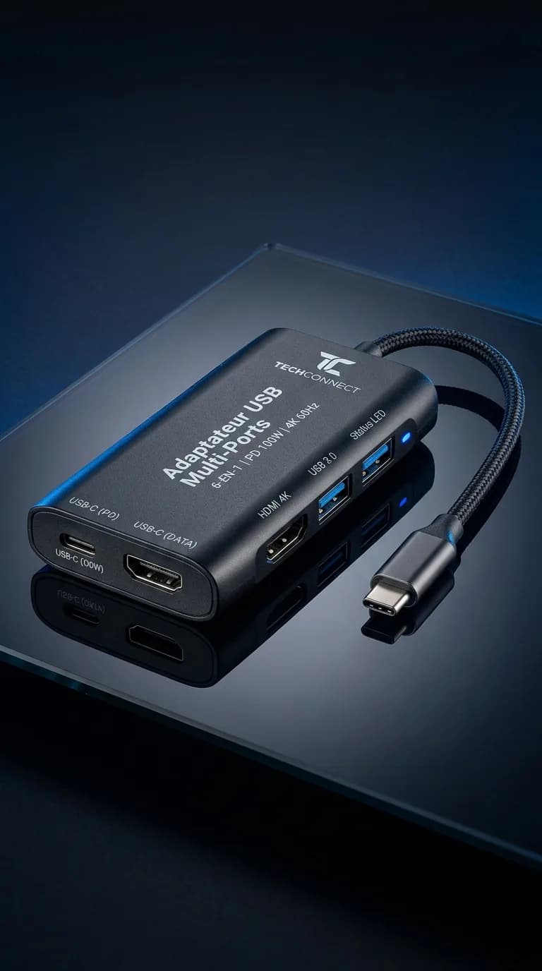 Adaptateur Usb Multi Ports 6 En