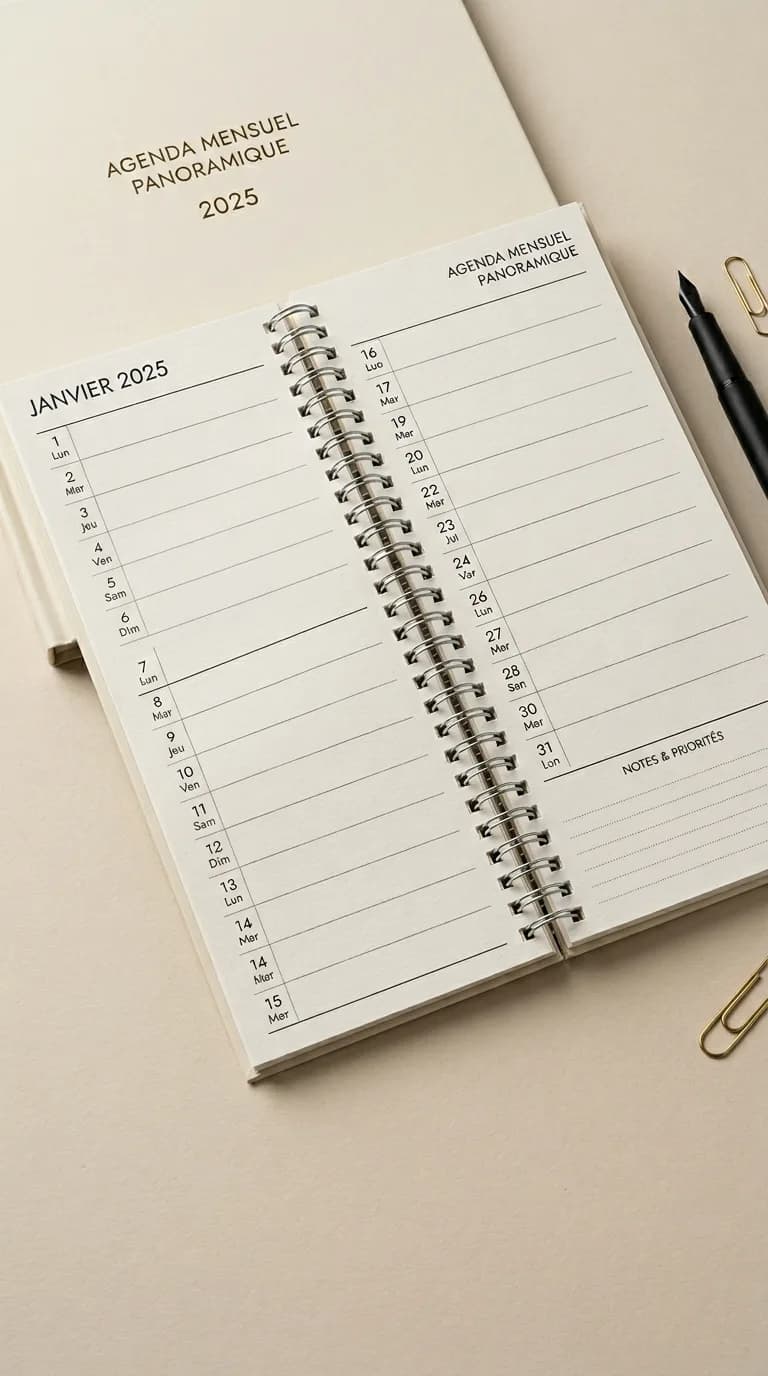 Agenda Mensuel Panoramique