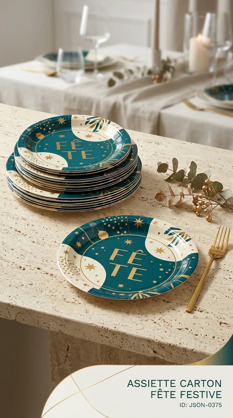 Assiette Carton Fete Festive