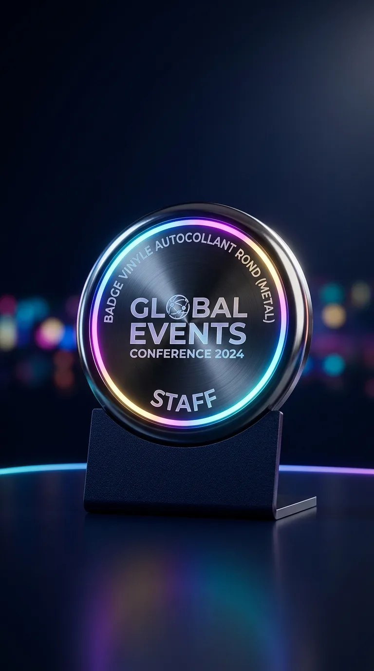 Badge Autocoloant Rond Metal