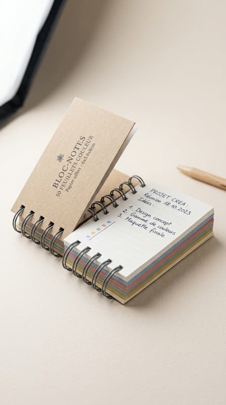 Bloc Notes 50 Feuillets Couleur