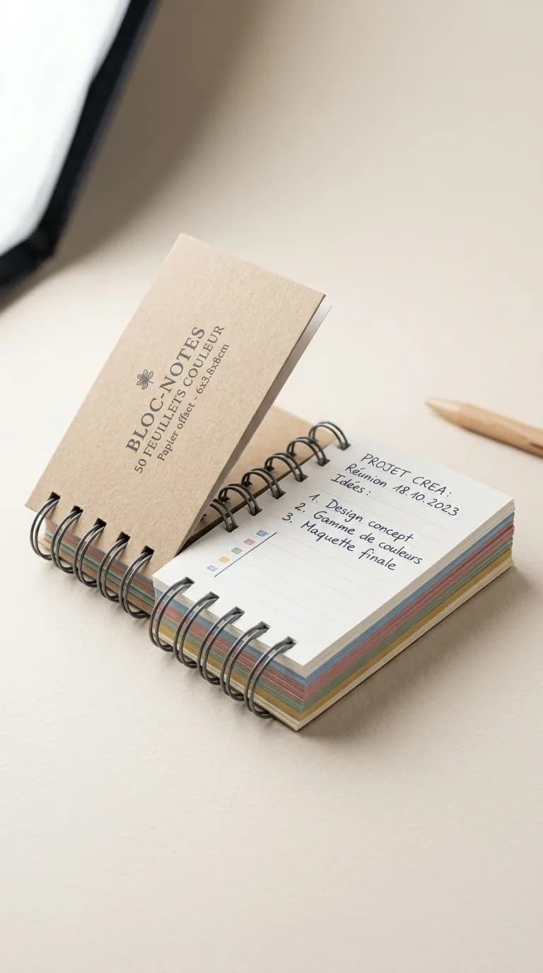 Bloc Notes 50 Feuillets Couleur