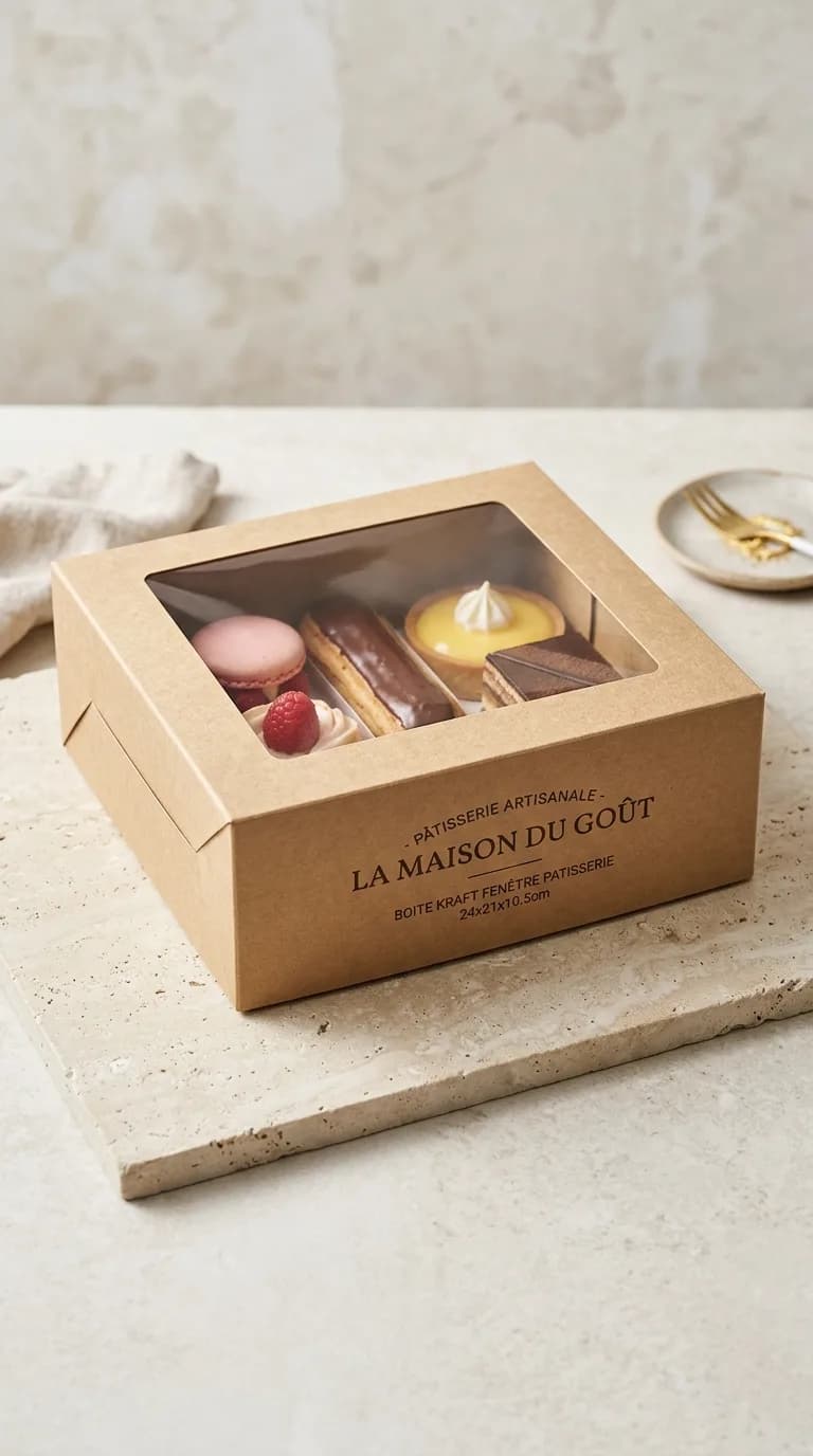 Boite Kraft Fenetre Patisserie