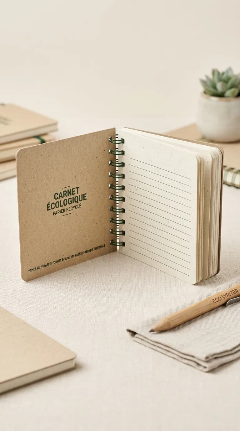 Carnet Ecologique Papier Recycle — vue 2