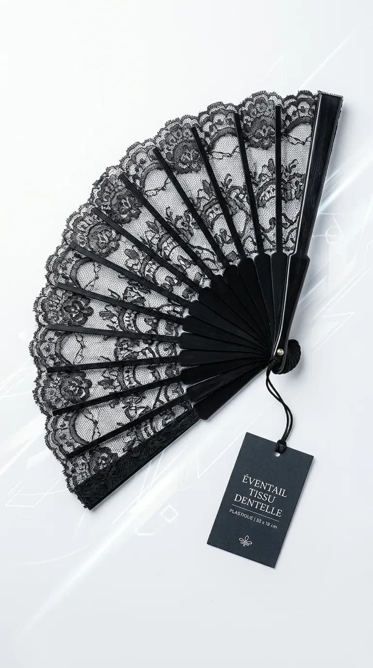 Eventail Tissu Dentelle