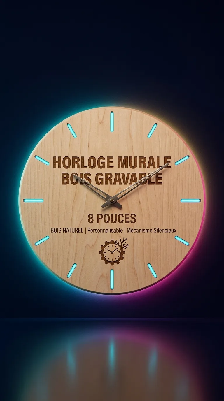 Horloge Murale Bois Gravable