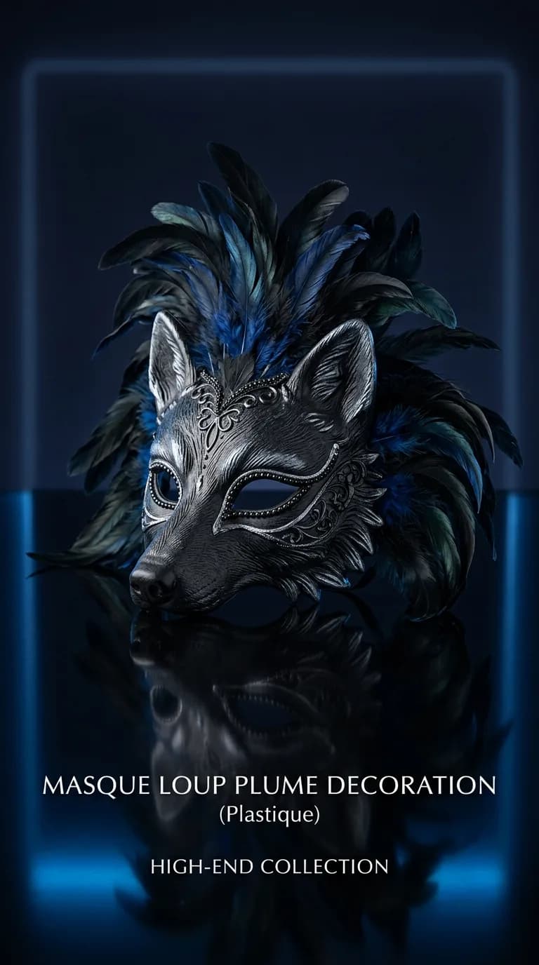 Masque Loup Plume Decoration