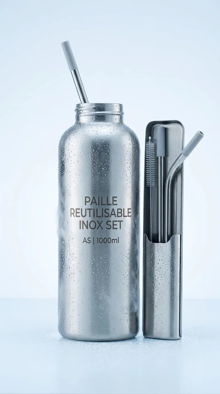 Paille Reutilisable Inox Set