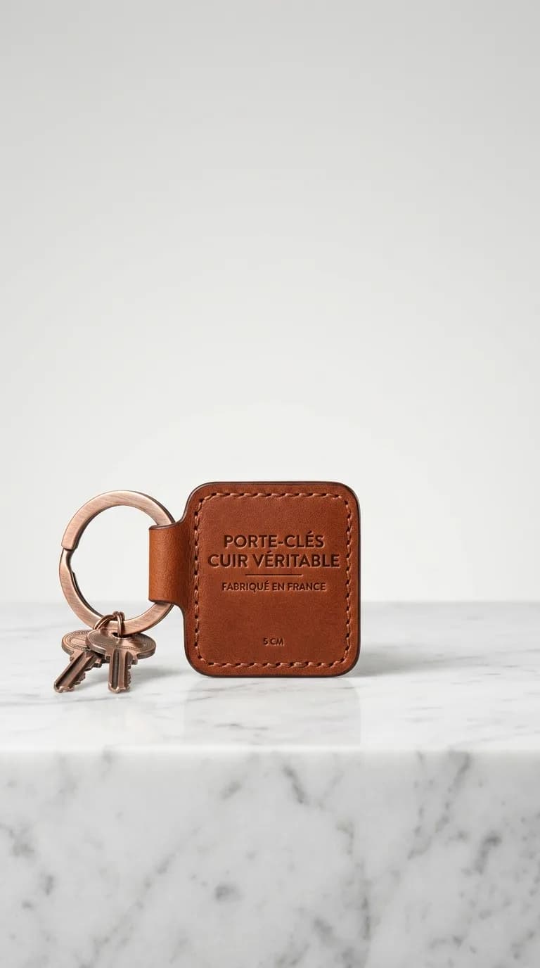 Porte Cle Cuire Veritable