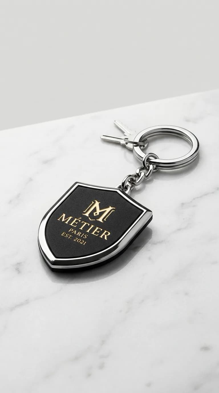 Porte Cles Bouclier Metal — vue 2