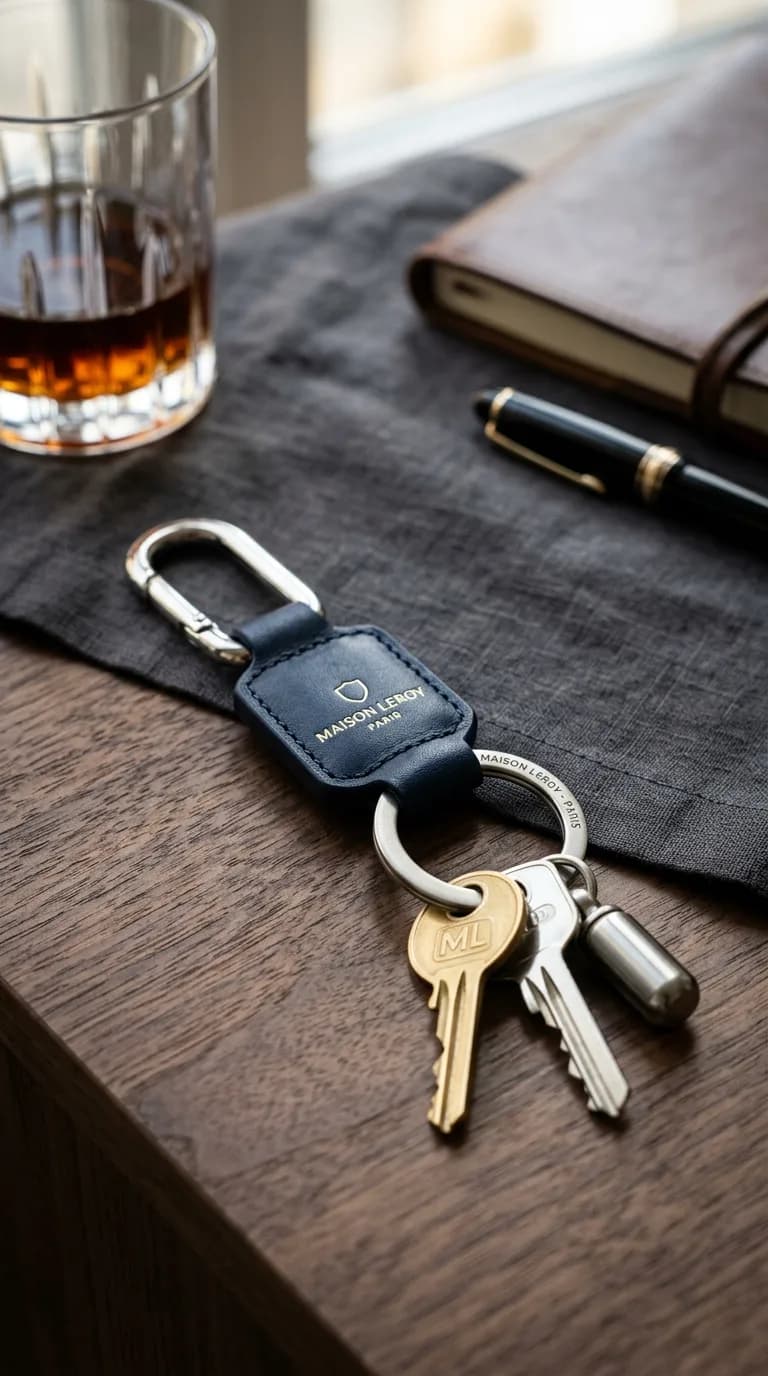 Porte Cles Cuir Veritable