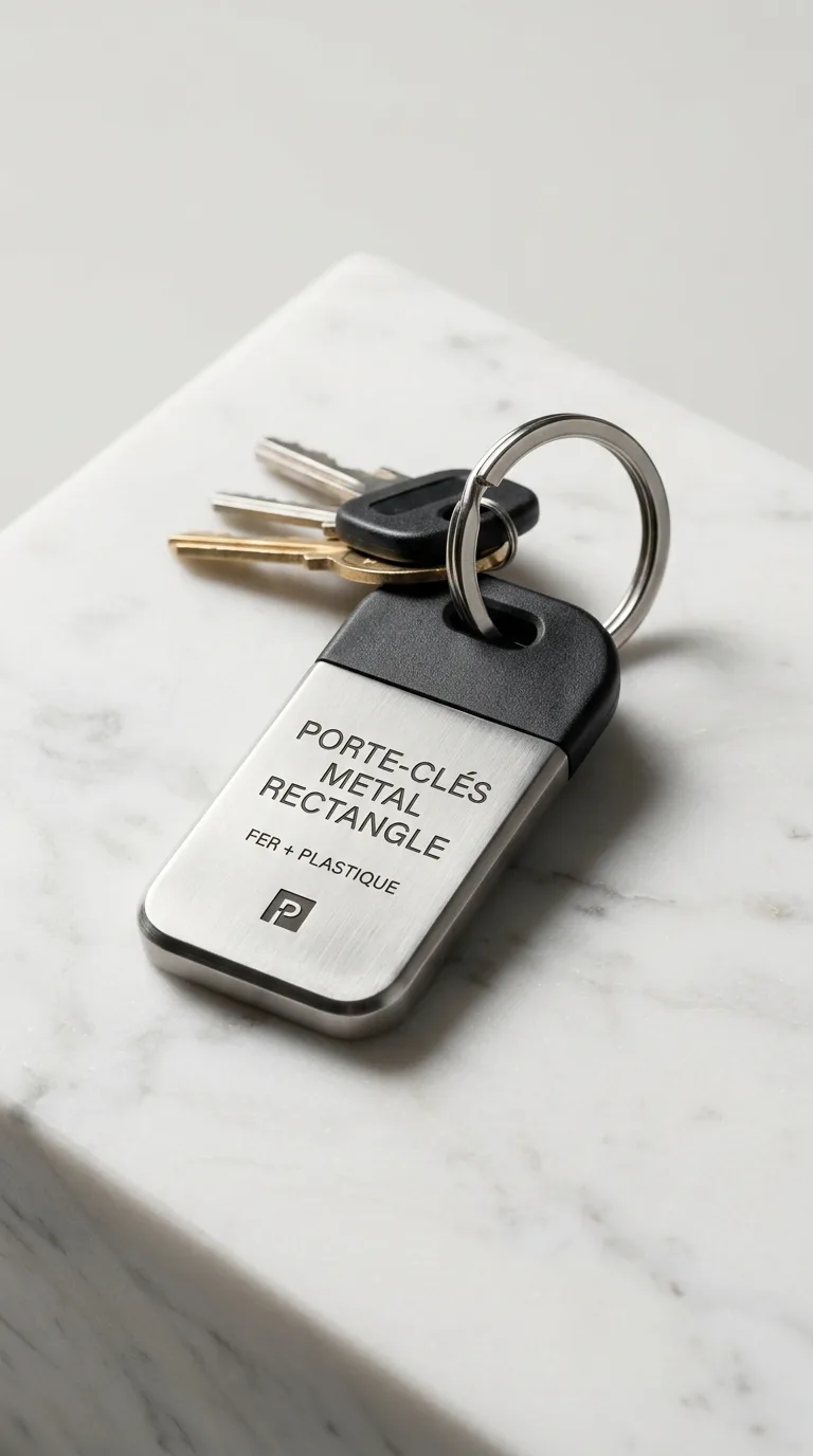 Porte Cles Metal Rectangle