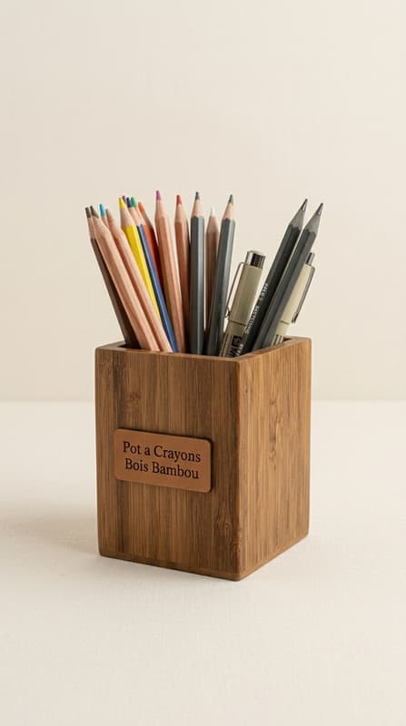 Pot A Crayon Bois Bambou