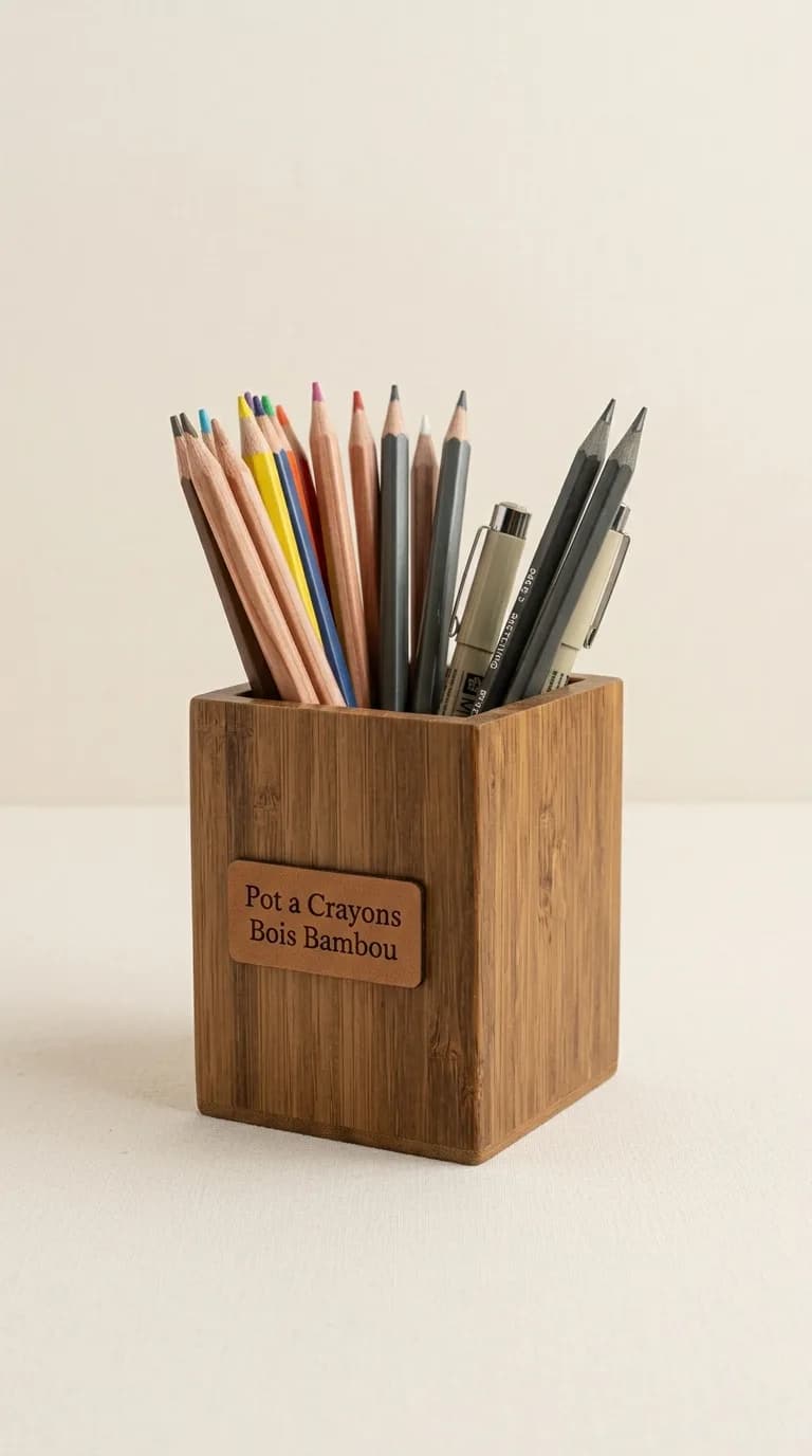 Pot A Crayon Bois Bambou