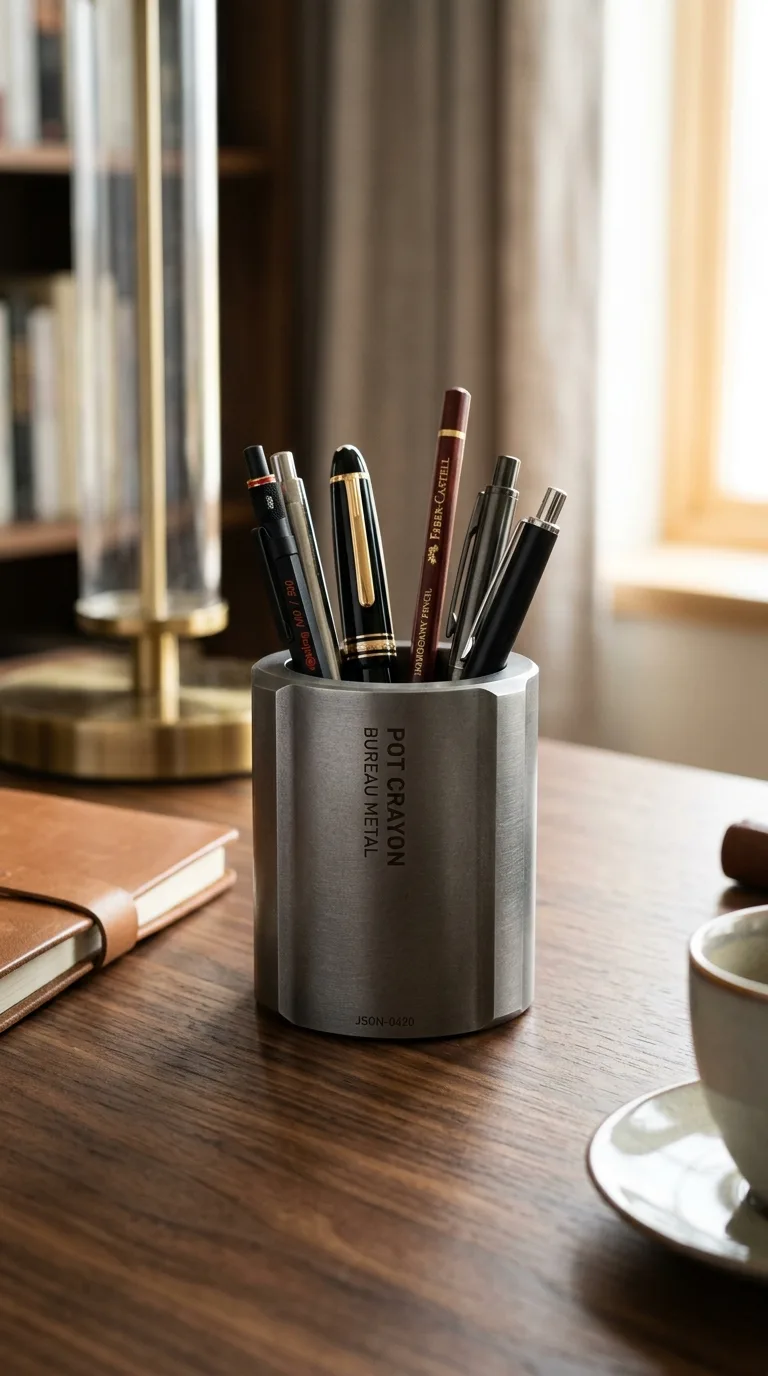 Pot Crayon Bureau Metal