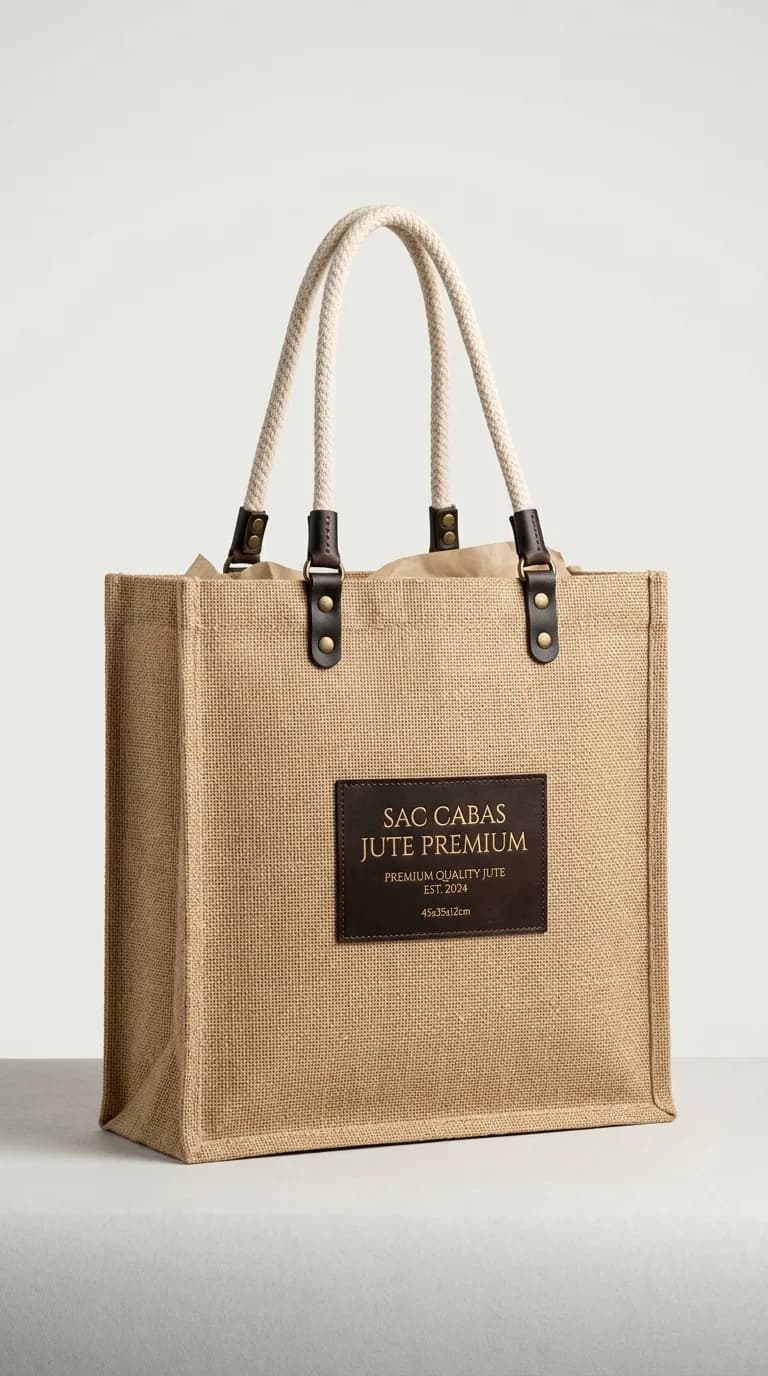 Sac Jute Naturel Tresse — vue 2