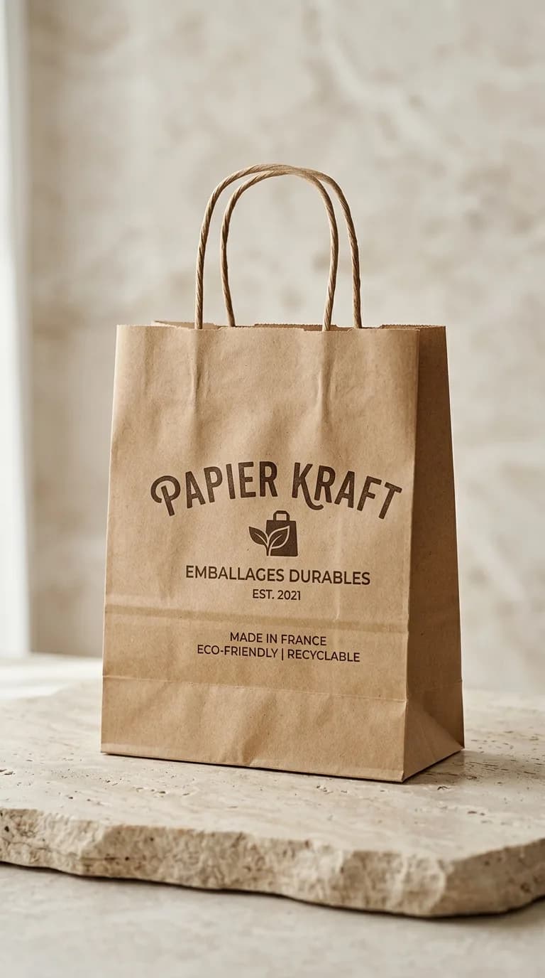Sac Papier Kraft Poignees