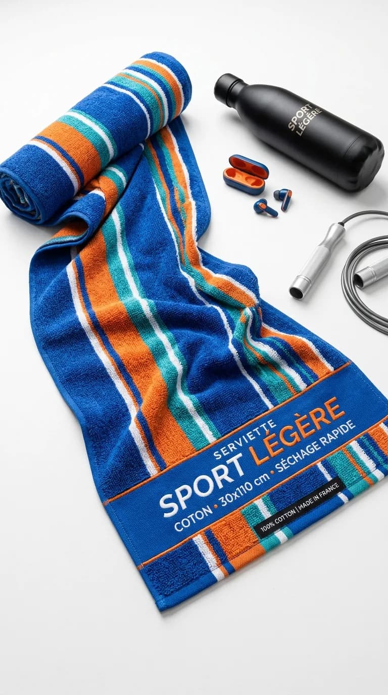 Serviette Sport Legere Coloree — vue 2