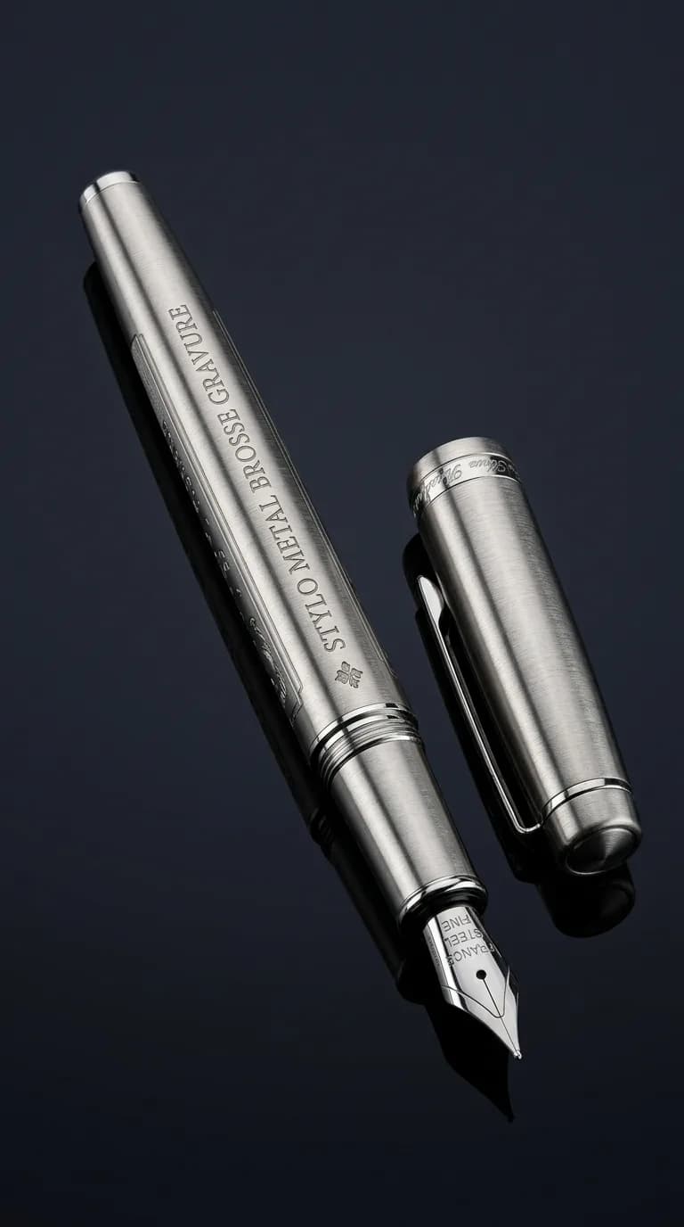 Stylo Metal Brosse Gravure