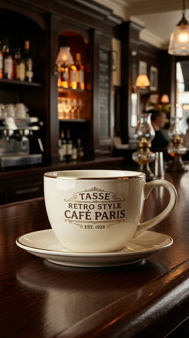 Tasse Retro Style Cafe Paris