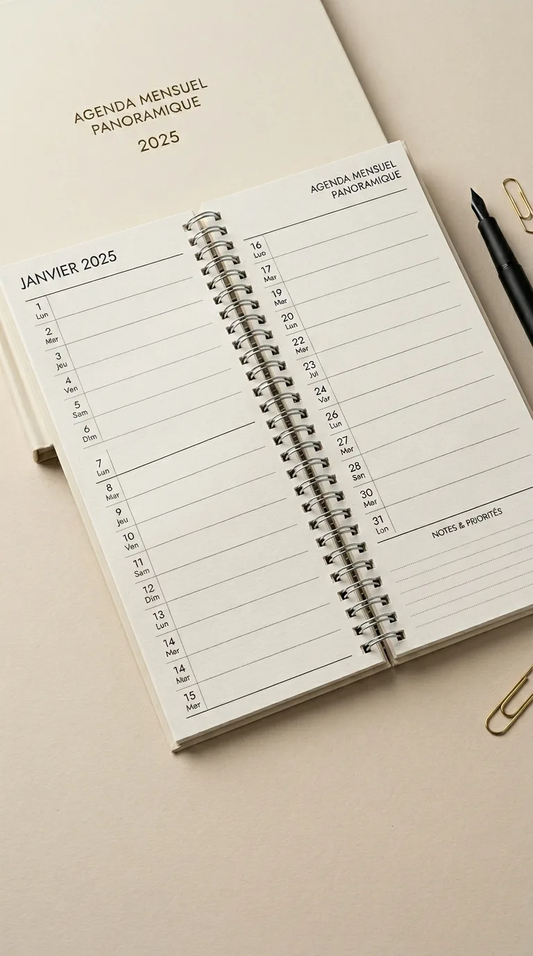 Agenda Mensuel Panoramique