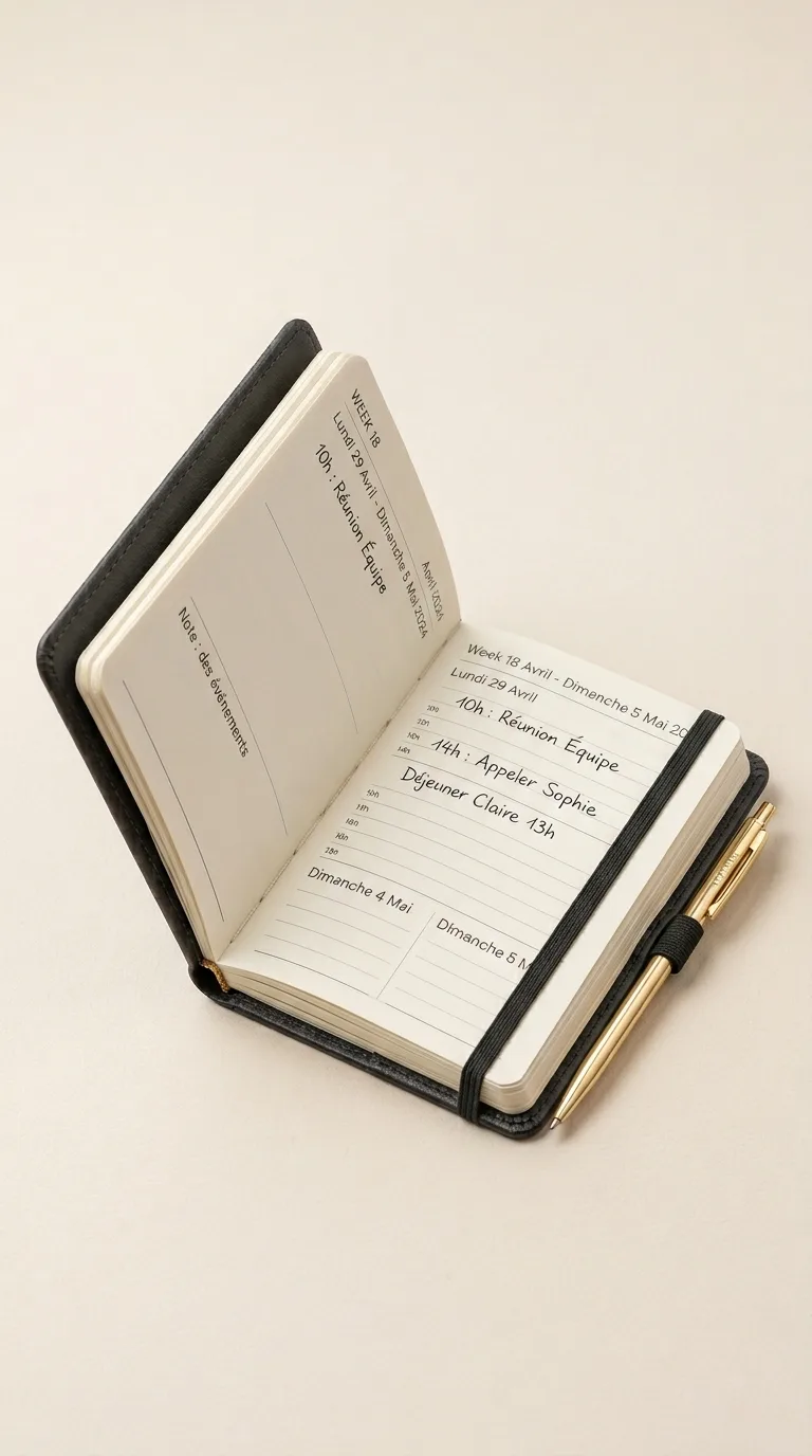 Agenda Semainier 12 Mois — vue 2