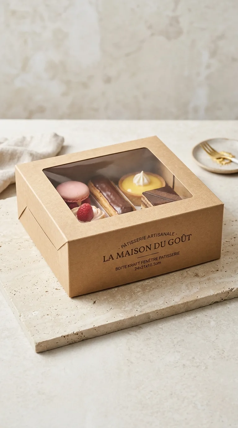 Boite Kraft Fenetre Patisserie