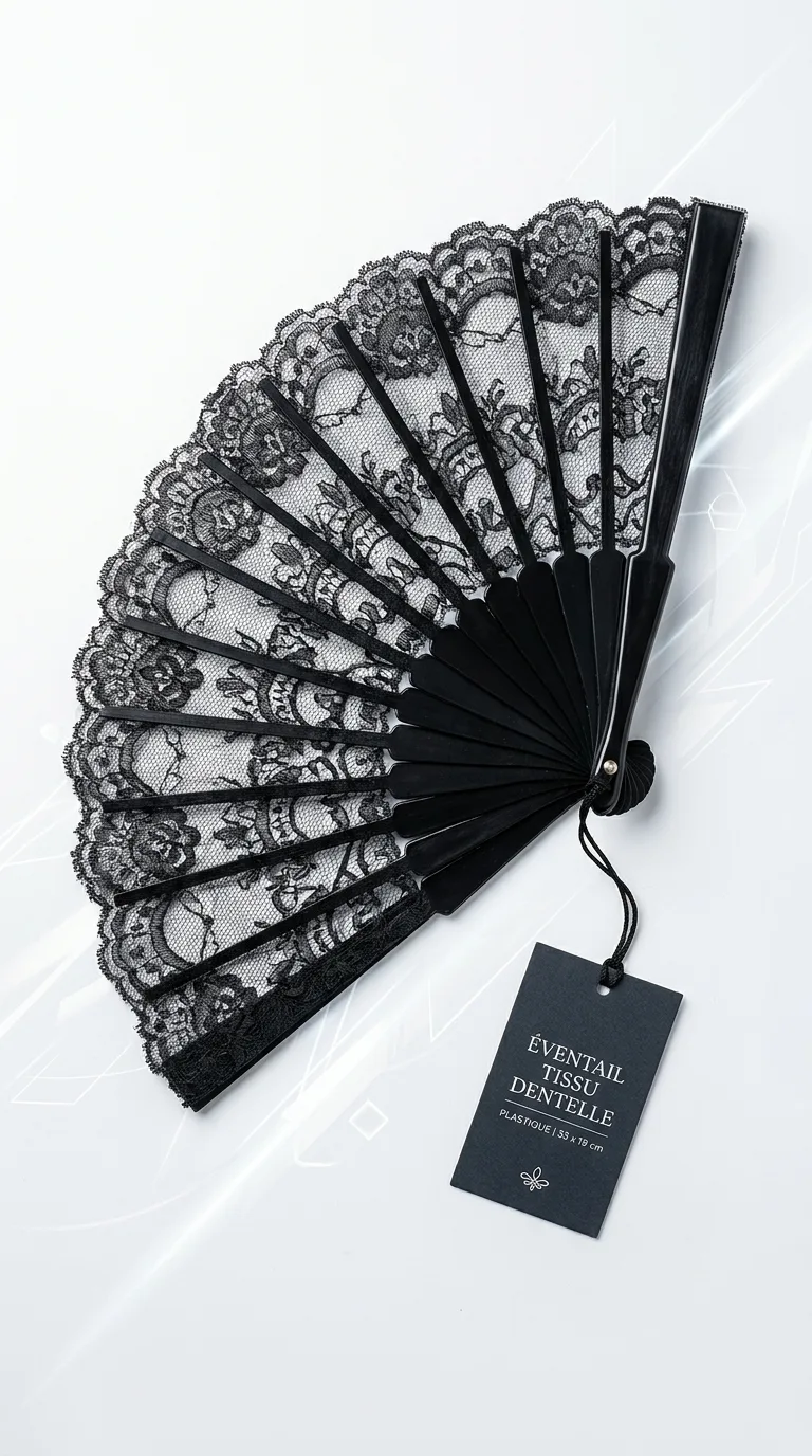 Eventail Tissu Dentelle