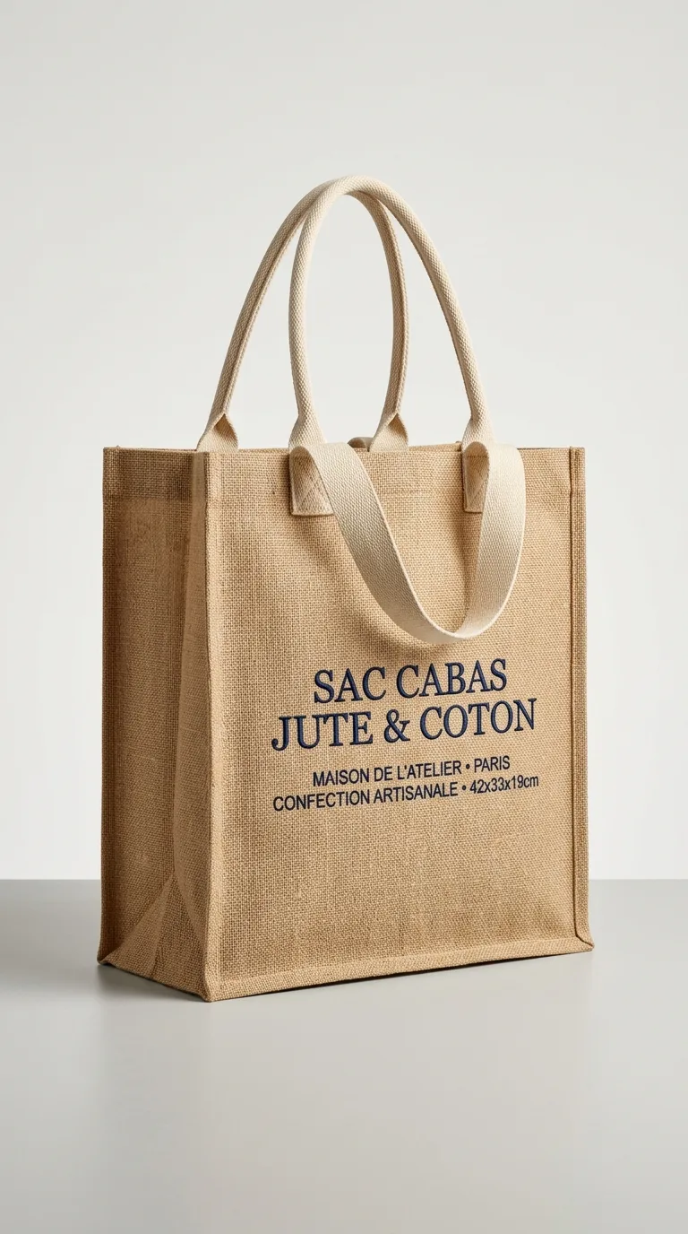 Sac Jute Naturel Tresse