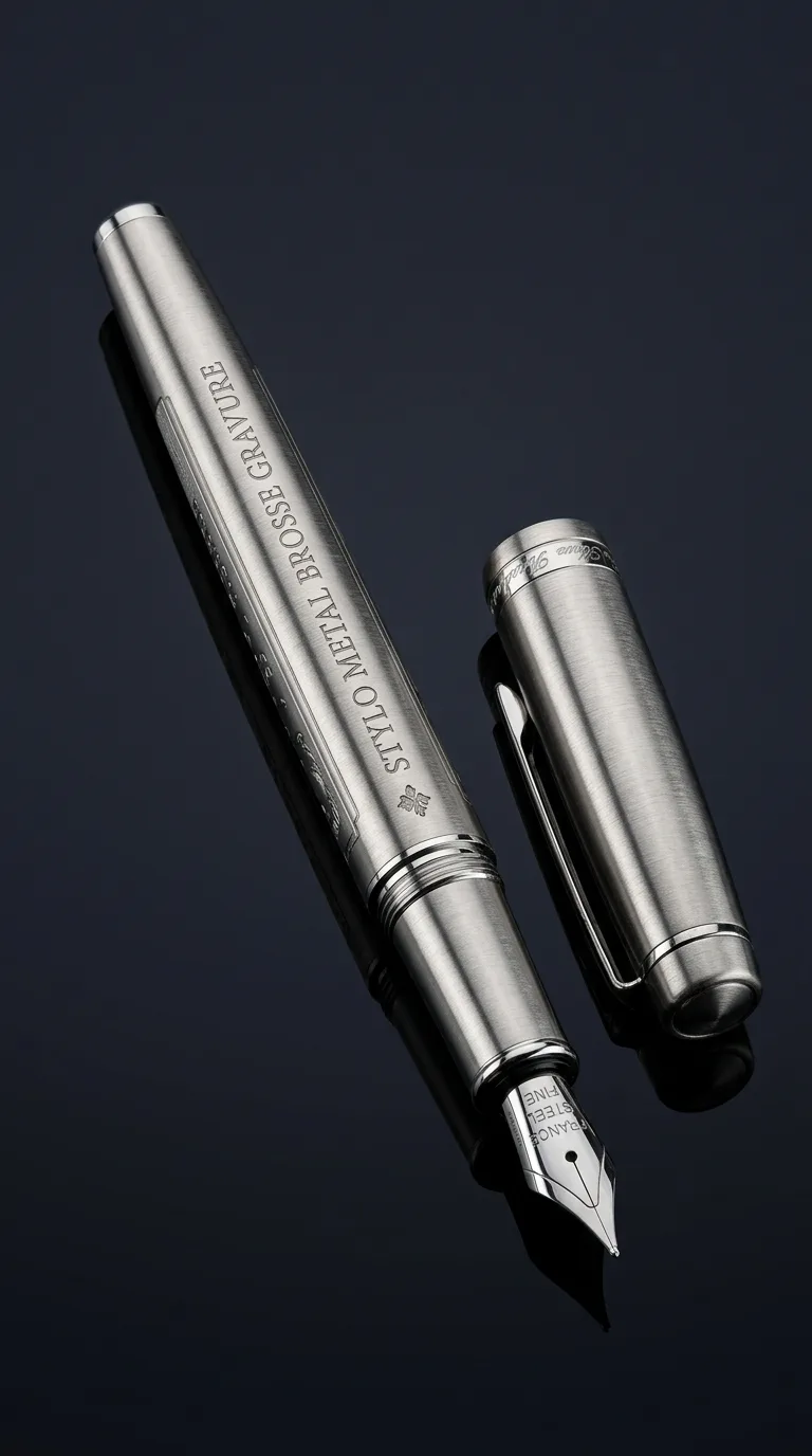 Stylo Metal Brosse Gravure